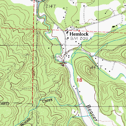 Topographic Map of West Beaver Creek, OR