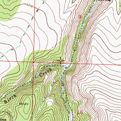 Topographic Map of West Birch Creek, OR