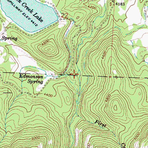Topographic Map of West Branch Rock Creek, OR