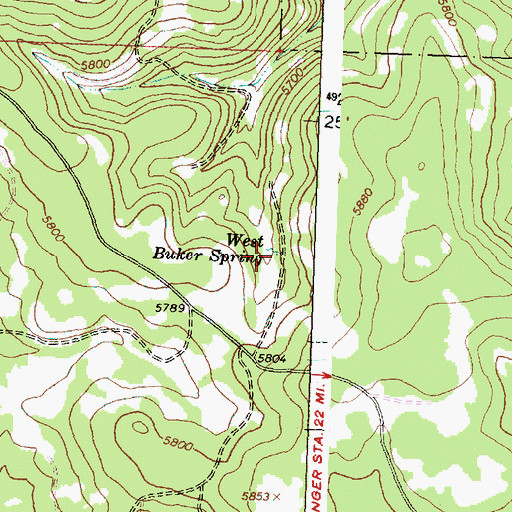 Topographic Map of West Buker Spring, OR