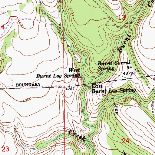 Topographic Map of West Burnt Log Spring, OR
