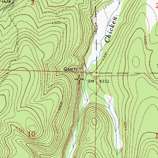 Topographic Map of West Chicken Creek, OR