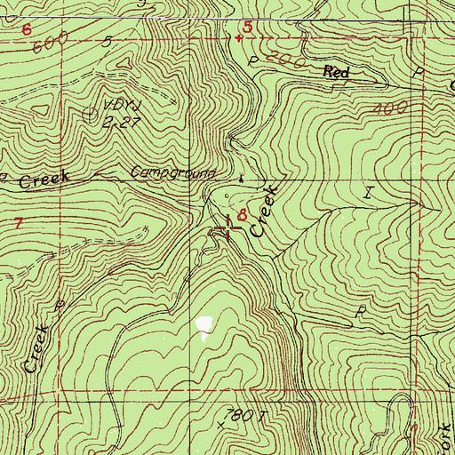 Topographic Map of West Creek, OR