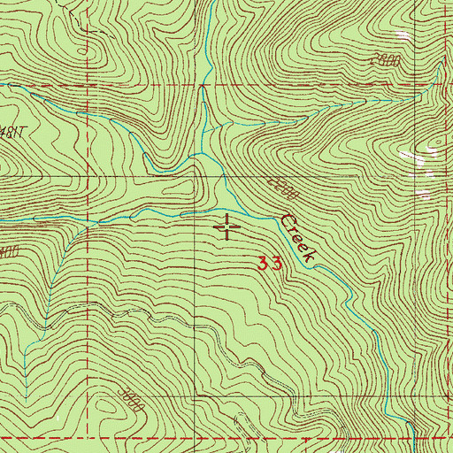 Topographic Map of West Creek, OR