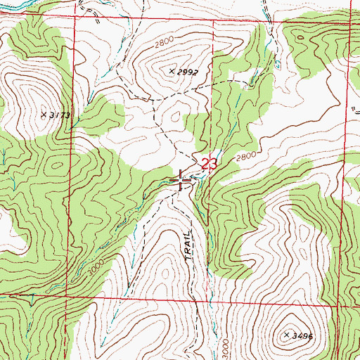 Topographic Map of West Dry Creek, OR