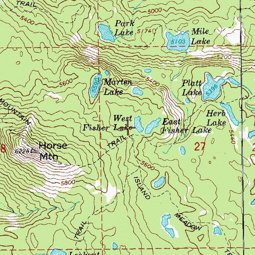 Topographic Map of West Fisher Lake, OR
