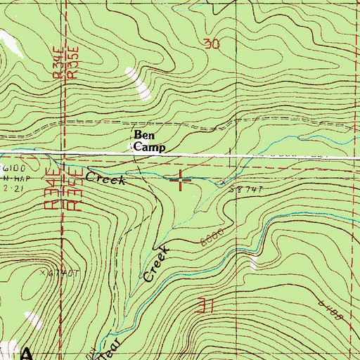 Topographic Map of West Fork Clear Creek, OR