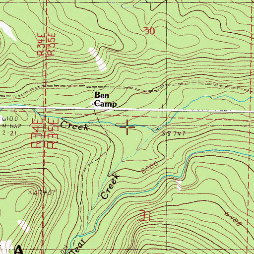 Topographic Map of West Fork Clear Creek, OR