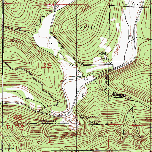 Topographic Map of West Fork Deadwood Creek, OR
