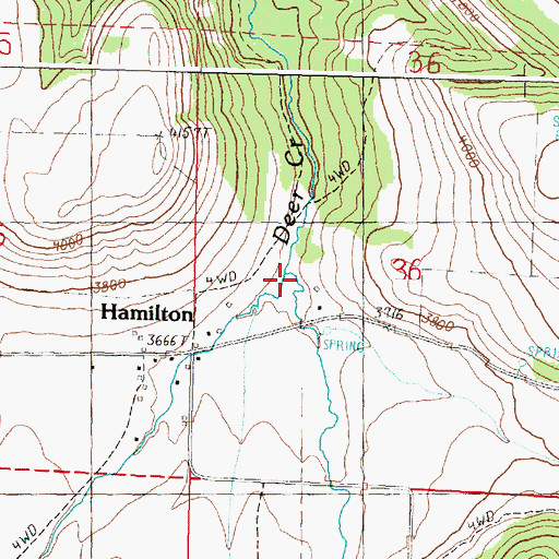 Topographic Map of West Fork Deer Creek, OR