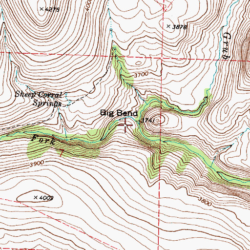 Topographic Map of West Fork Grub Creek, OR