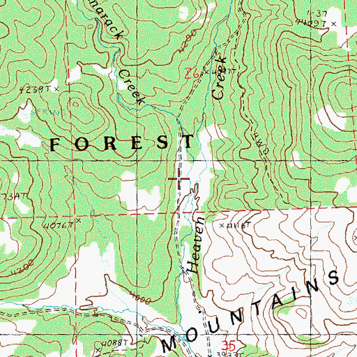 Topographic Map of Tamarack Creek, OR