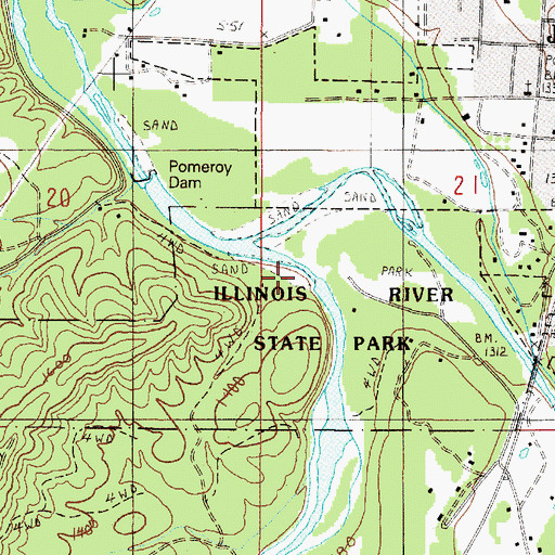 Topographic Map of West Fork Illinois River, OR