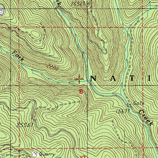 Topographic Map of West Fork Junetta Creek, OR