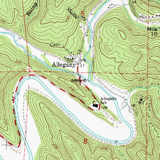 Topographic Map of West Fork Millicoma River, OR