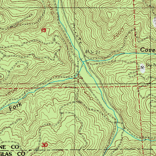Topographic Map of West Fork Mosby Creek, OR