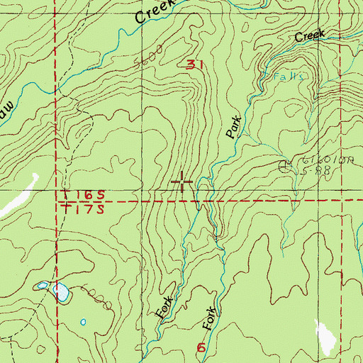 Topographic Map of West Fork Park Creek, OR
