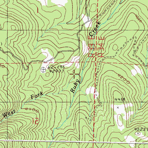 Topographic Map of West Fork Ruby Creek, OR