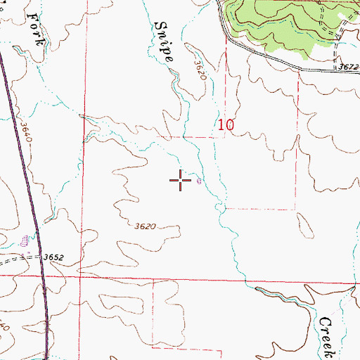 Topographic Map of West Fork Snipe Creek, OR