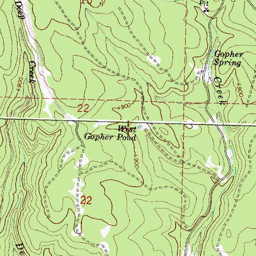 Topographic Map of West Gopher Pond, OR