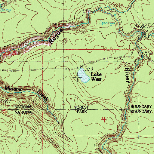 Topographic Map of West Lake, OR