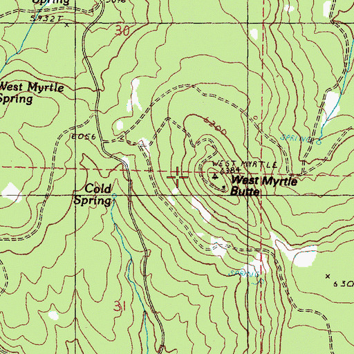 Topographic Map of West Myrtle Butte, OR