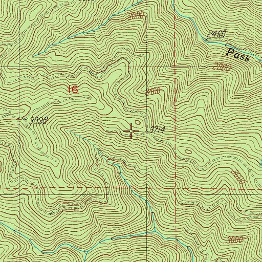 Topographic Map of West Pass Creek Way, OR