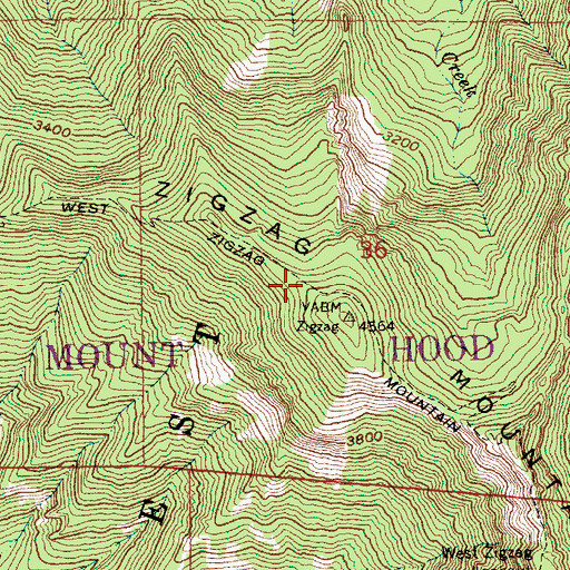 Topographic Map of West Zigzag Mountain Trail, OR