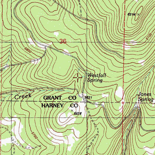 Topographic Map of Westfall Spring, OR
