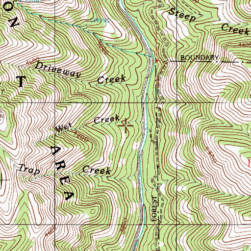Topographic Map of Wet Creek, OR