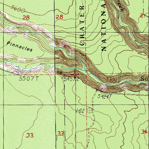 Topographic Map of Wheeler Creek, OR