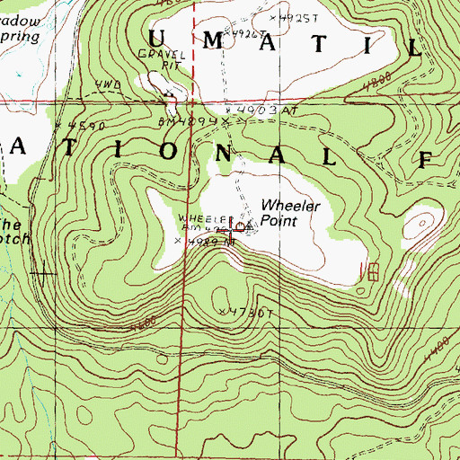 Topographic Map of Wheeler Point, OR