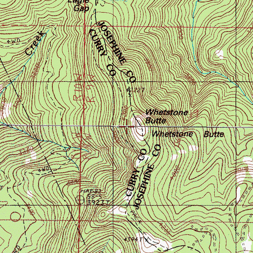 Topographic Map of Whetstone Butte, OR