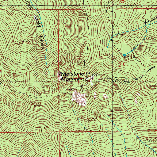 Topographic Map of Whetstone Mountain, OR