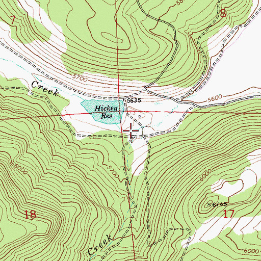 Topographic Map of Whiskey Creek, OR