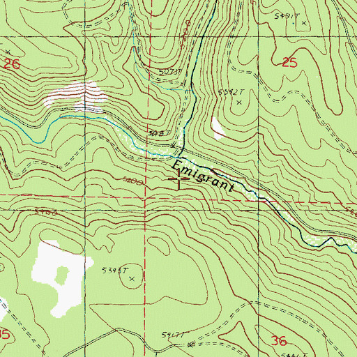 Topographic Map of Whiskey Creek, OR