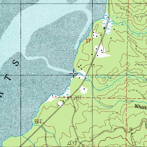 Topographic Map of Whiskey Creek, OR