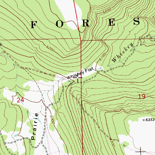 Topographic Map of Whiskey Flat, OR