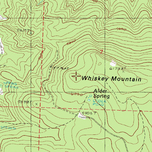 Topographic Map of Whiskey Mountain, OR