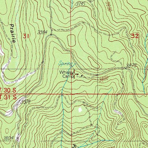 Topographic Map of Whisky Camp, OR