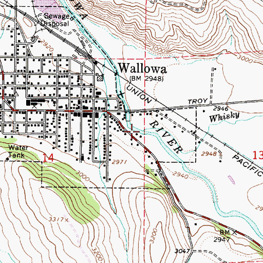 Topographic Map of Whisky Creek, OR
