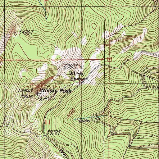 Topographic Map of Whisky Spring, OR