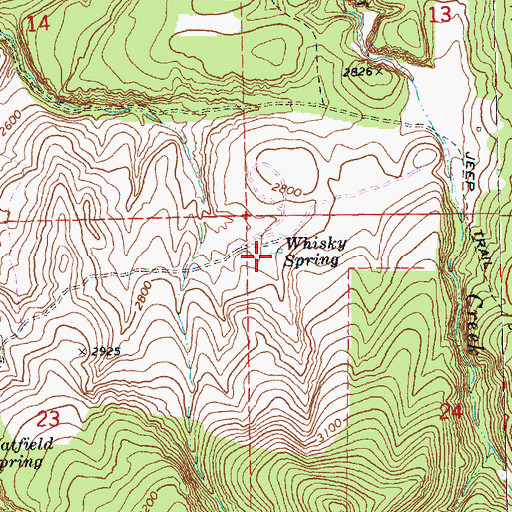 Topographic Map of Whisky Spring, OR