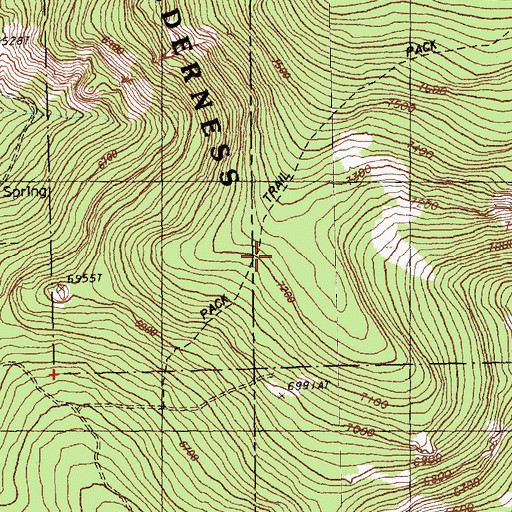 Topographic Map of Whisky Spring Trail, OR