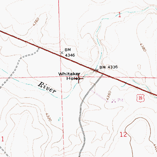 Topographic Map of Whitaker Holes, OR