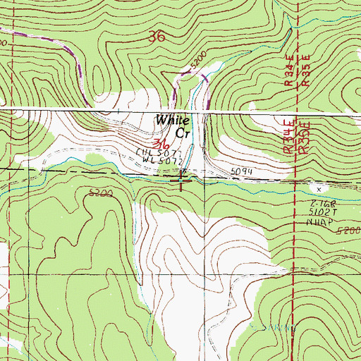Topographic Map of White Creek, OR