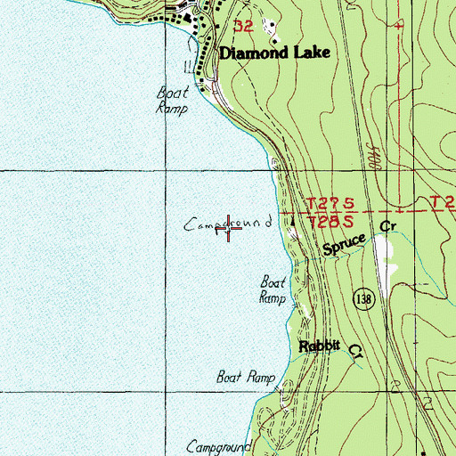 Topographic Map of White Fir Forest Camp, OR