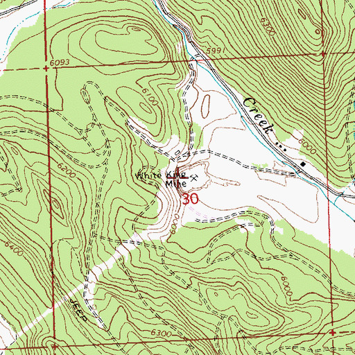 Topographic Map of White King Mine, OR