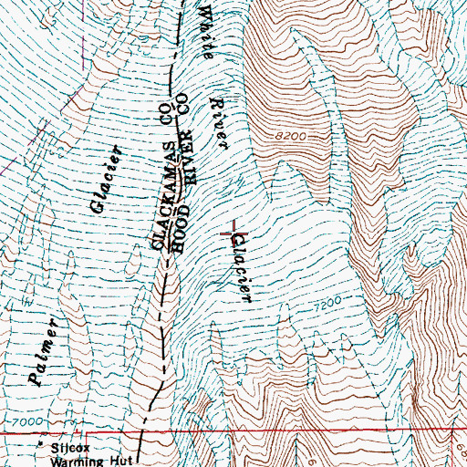 Topographic Map of White River Glacier, OR