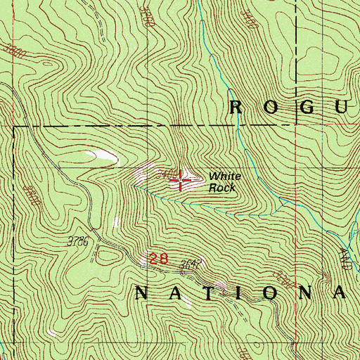 Topographic Map of White Rock, OR